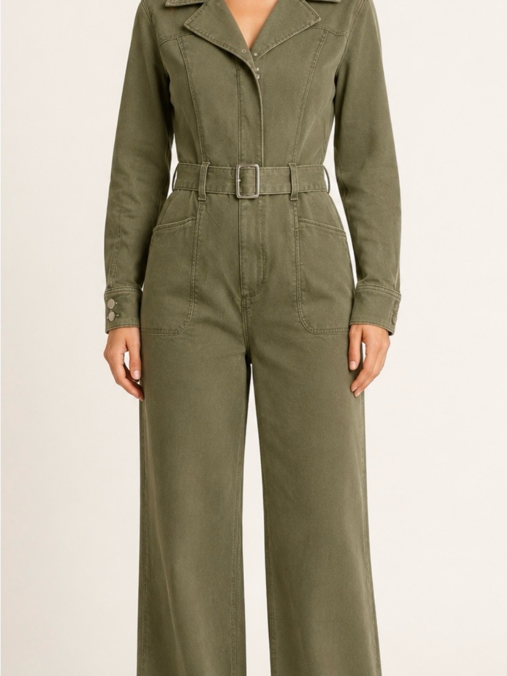 PAIGE Anessa Wide leg Utility Jumpsuit Vintage size 2 Brushed Olive